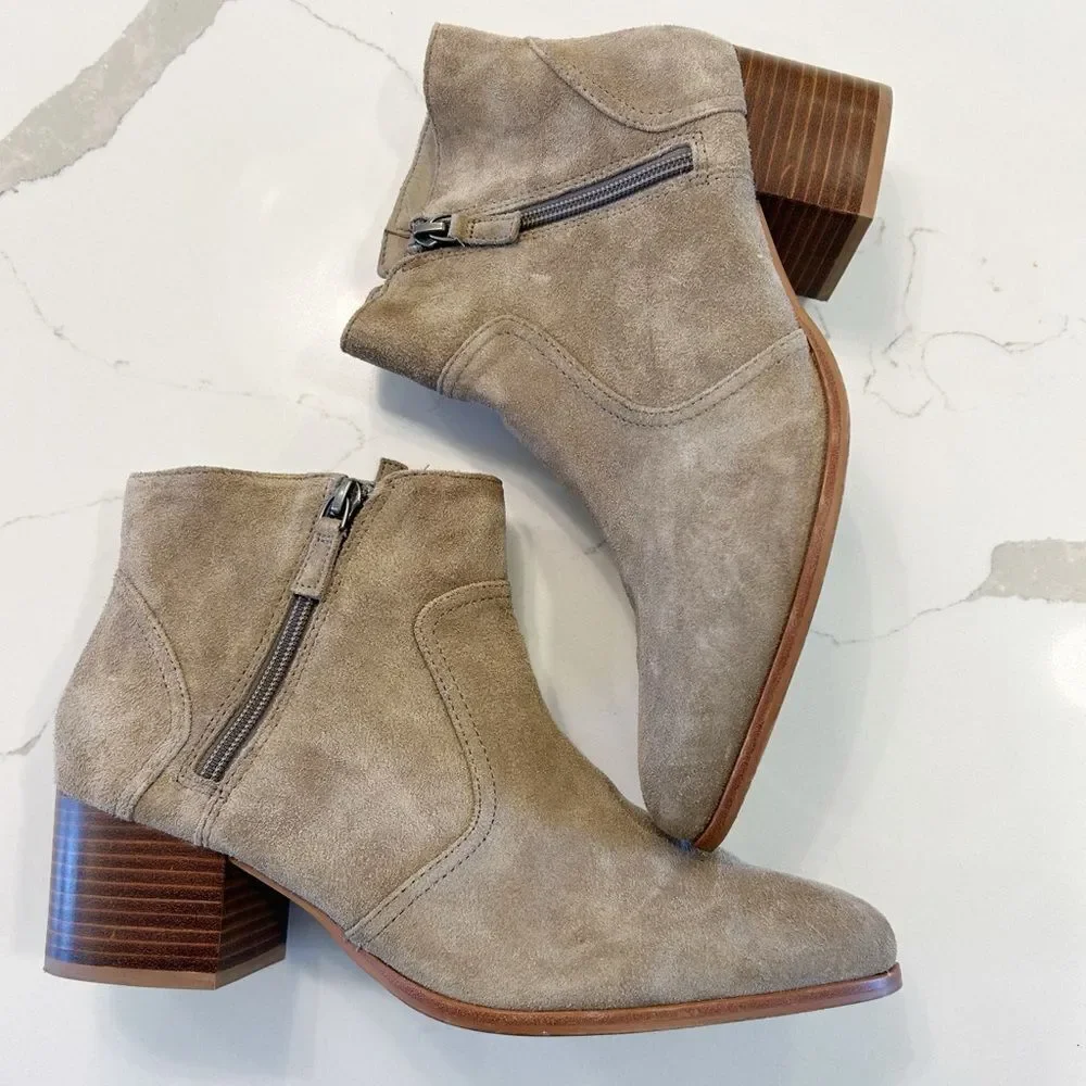 Johnston & Murphy Suede Trista Double Zipper Booties